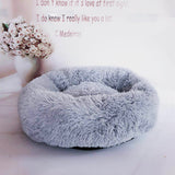 Round Plush Cat Bed House Soft Long Plush Cat Bed Round Pet Dog Bed For Small Dogs Cats Nest Winter Warm Sleeping Bed Puppy Mat - starlife2000