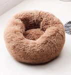 Round Plush Cat Bed House Soft Long Plush Cat Bed Round Pet Dog Bed For Small Dogs Cats Nest Winter Warm Sleeping Bed Puppy Mat - starlife2000