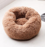 Round Plush Cat Bed House Soft Long Plush Cat Bed Round Pet Dog Bed For Small Dogs Cats Nest Winter Warm Sleeping Bed Puppy Mat - starlife2000