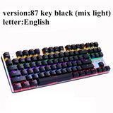 Metoo  Edition Mechanical Keyboard 87 keys Blue Switch Gaming Keyboards for Tablet Desktop  Russian sticker - starlife2000