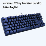 Metoo  Edition Mechanical Keyboard 87 keys Blue Switch Gaming Keyboards for Tablet Desktop  Russian sticker - starlife2000
