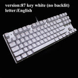 Metoo  Edition Mechanical Keyboard 87 keys Blue Switch Gaming Keyboards for Tablet Desktop  Russian sticker - starlife2000