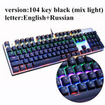 Metoo  Edition Mechanical Keyboard 87 keys Blue Switch Gaming Keyboards for Tablet Desktop  Russian sticker - starlife2000