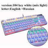 Metoo  Edition Mechanical Keyboard 87 keys Blue Switch Gaming Keyboards for Tablet Desktop  Russian sticker - starlife2000