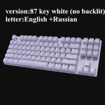 Metoo  Edition Mechanical Keyboard 87 keys Blue Switch Gaming Keyboards for Tablet Desktop  Russian sticker - starlife2000