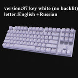 Metoo  Edition Mechanical Keyboard 87 keys Blue Switch Gaming Keyboards for Tablet Desktop  Russian sticker - starlife2000