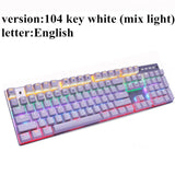 Metoo  Edition Mechanical Keyboard 87 keys Blue Switch Gaming Keyboards for Tablet Desktop  Russian sticker - starlife2000